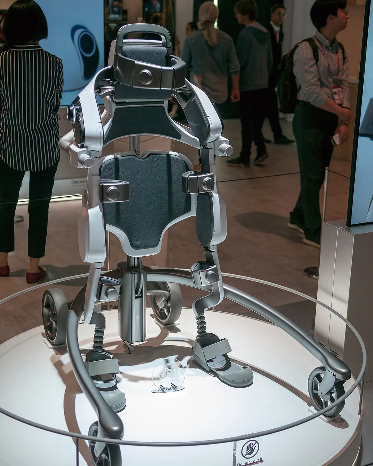 LG CLOi SuitBot wearable robot displayed at IFA 2018.